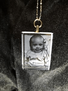 Locket, Small Rectangle Crystal